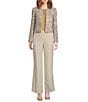 Donna Karan Tweed Round Neck Open Front Jacket, Color:Weathered Sage Multi - Image 3