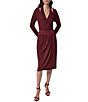 Donna Karan Twill Mix Media Below Knee Length Wrap A-Line Skirt - Image 4