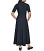 Donna Karan V-Neck Short Sleeve A-Line Midi Dress - Image 2