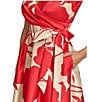 Donna Karan V-Neck Sleeveless Abstract Floral Print Dress, Color:Beach Sand - Image 6