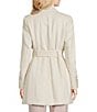 Donna Karan Wool Blend Asymmetrical Wing Collar Belted Wrap Coat, Color:Nude - Image 3