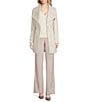 Donna Karan Wool Blend Asymmetrical Wing Collar Belted Wrap Coat, Color:Nude - Image 5