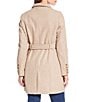 Donna Karan Wool Blend Asymmetrical Wing Collar Belted Wrap Coat, Color:Oatmeal Twill - Image 3