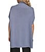 Donna Karan Wool Blend Button Front Mock Neck Capelet, Color:Tempest - Image 2