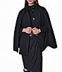 Donna Karan Wool Blend Point Collar Button Front Cape Coat - Image 1