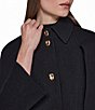 Donna Karan Wool Blend Point Collar Button Front Cape Coat - Image 4
