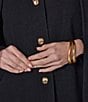 Donna Karan Wool Blend Point Collar Button Front Cape Coat - Image 5