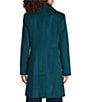 Donna Karan Wool Cashmere Blend Notch Collar Button Front Reefer Coat, Color:Pine - Image 3