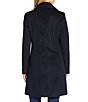 Donna Karan Wool Cashmere Blend Notch Collar Button Front Reefer Coat, Color:Dark Navy - Image 2