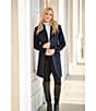 Donna Karan Wool Cashmere Blend Notch Collar Button Front Reefer Coat, Color:Dark Navy - Image 5