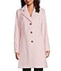 Donna Karan Wool Cashmere Blend Notch Collar Button Front Reefer Coat, Color:Light Pink - Image 1