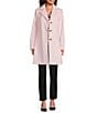 Donna Karan Wool Cashmere Blend Notch Collar Button Front Reefer Coat, Color:Light Pink - Image 3