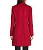 Donna Karan Wool Cashmere Blend Notch Collar Button Front Reefer Coat, Color:Red - Image 2