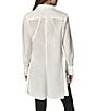 Donna Karan Woven Button Front Collared Long Sleeve High-Low A-line Tunic - Image 2
