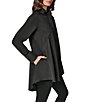 Donna Karan Woven Button Front Collared Long Sleeve High-Low A-line Tunic - Image 6