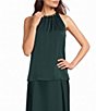 Donna Karan Woven Charmeuse High Neck Sleeveless Blouse - Image 1