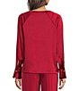 Donna Karan Woven Charmeuse V-Neck Long Sleeve Pullover Coordinating Blouse - Image 2