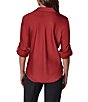 Donna Karan Woven Cowl Neck With Collar Long Sleeve Top - Image 2