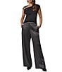 Donna Karan Woven Flat Front Wide Leg Full Length Pull-On Pants - Image 4