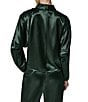 Donna Karan Woven Lux Drape Satin High Neck Long Sleeve Blouse - Image 2