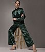 Donna Karan Woven Lux Drape Satin High Neck Long Sleeve Blouse - Image 4