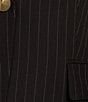 Color:Black/Cream - Image 5 - Woven Peak Lapel Long Sleeve Button Front Jacket