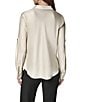Donna Karan Woven Satin Back Crepe Front Cowl Neck Long Sleeve Blouse - Image 2