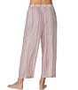 Color:Pink Stripe - Image 2 - Woven Striped Drawstring Coordinating Cropped Sleep Pant