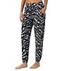 Donna Karan Zebra Print Coordinating Lounge Joggers, Color:Black Print - Image 1