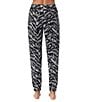 Donna Karan Zebra Print Coordinating Lounge Joggers, Color:Black Print - Image 2