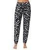 Donna Karan Zebra Print Coordinating Lounge Joggers, Color:Black Print - Image 3
