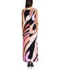 Donna Morgan Boat Neck Sleeveless Abstract Stripe Motif Matte Jersey Column Maxi Dress, Color:Black/Pink/Purple Multi - Image 2