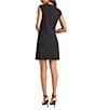 Donna Morgan Button Front Scuba Crepe Sheath Dress, Color:Black - Image 2