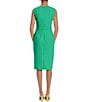 Color:Bright Jade - Image 2 - Cut Out Crew Neck Sleeveless Stretch Crepe Sheath Dress