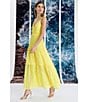Color:Yellow - Image 5 - Eyelet V-Neck Sleeveless Tiered Skirt Maxi Dress