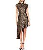Donna Morgan Metallic Asymmetrical Print Midi - Image 1