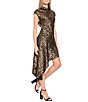 Donna Morgan Metallic Asymmetrical Print Midi - Image 3