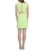Color:Sharp Green - Image 2 - Scuba Crepe Boat Neck Sleeveless Back Detail Mini Dress