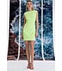 Color:Sharp Green - Image 5 - Scuba Crepe Boat Neck Sleeveless Back Detail Mini Dress