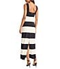 Donna Morgan Sleeveless Square Neck Striped Sheath Maxi Dress, Color:Black/Cream - Image 2