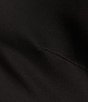 Color:Black - Image 4 - Stretch Charmeuse High Neck Long Sleeve Tie Waist Side Slit Asymmetrical Hem Shift Dress