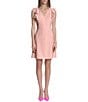 Color:Shell Pink - Image 1 - V-Neck Sleeveless Ruffle Shoulder Mini Dress