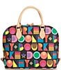 Color:Black - Image 2 - Art Deco Zip Satchel Bag