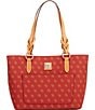 Color:Red - Image 1 - Blakely Collection Small Signature Logo Tammy Magnetic Snap Tote Bag