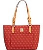 Dooney & Bourke Blakely Collection Small Signature Logo Tammy Magnetic Snap Tote Bag, Color:Red - Image 1