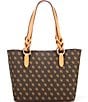 Color:Brown - Image 2 - Blakely Collection Small Signature Logo Tammy Magnetic Snap Brown Tote Bag