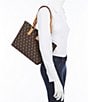 Color:Brown - Image 4 - Blakely Collection Small Signature Logo Tammy Magnetic Snap Brown Tote Bag
