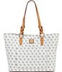 Color:Bone - Image 1 - Blakely Collection Signature Logo Tammy Canvas Tote Bag