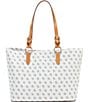 Color:Bone - Image 2 - Blakely Collection Signature Logo Tammy Canvas Tote Bag