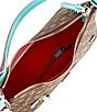 Dooney & Bourke Blakely Contrast Trim Hobo Shoulder Bag, Color:Brown T Moro/Aqua - Image 3